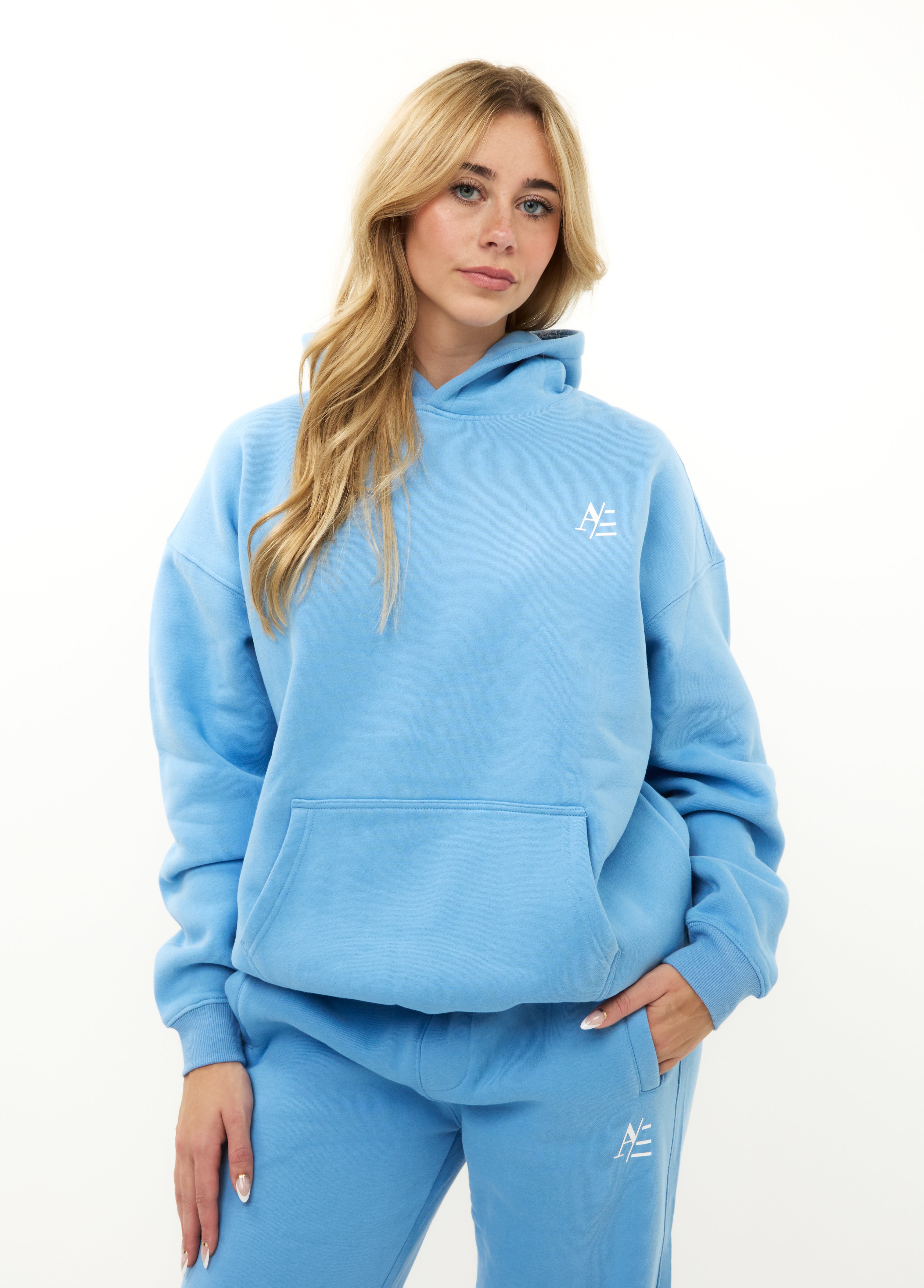 Hoodie Ljusblå