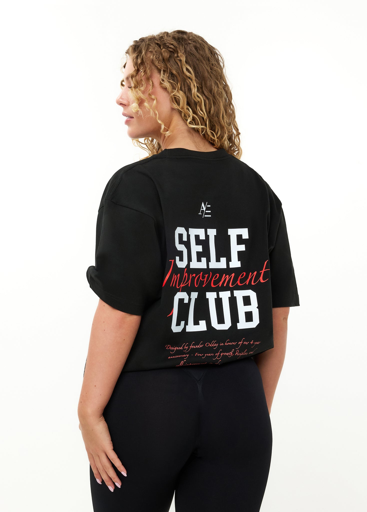Oversized T Shirt Black Red 4 Year Anniversary