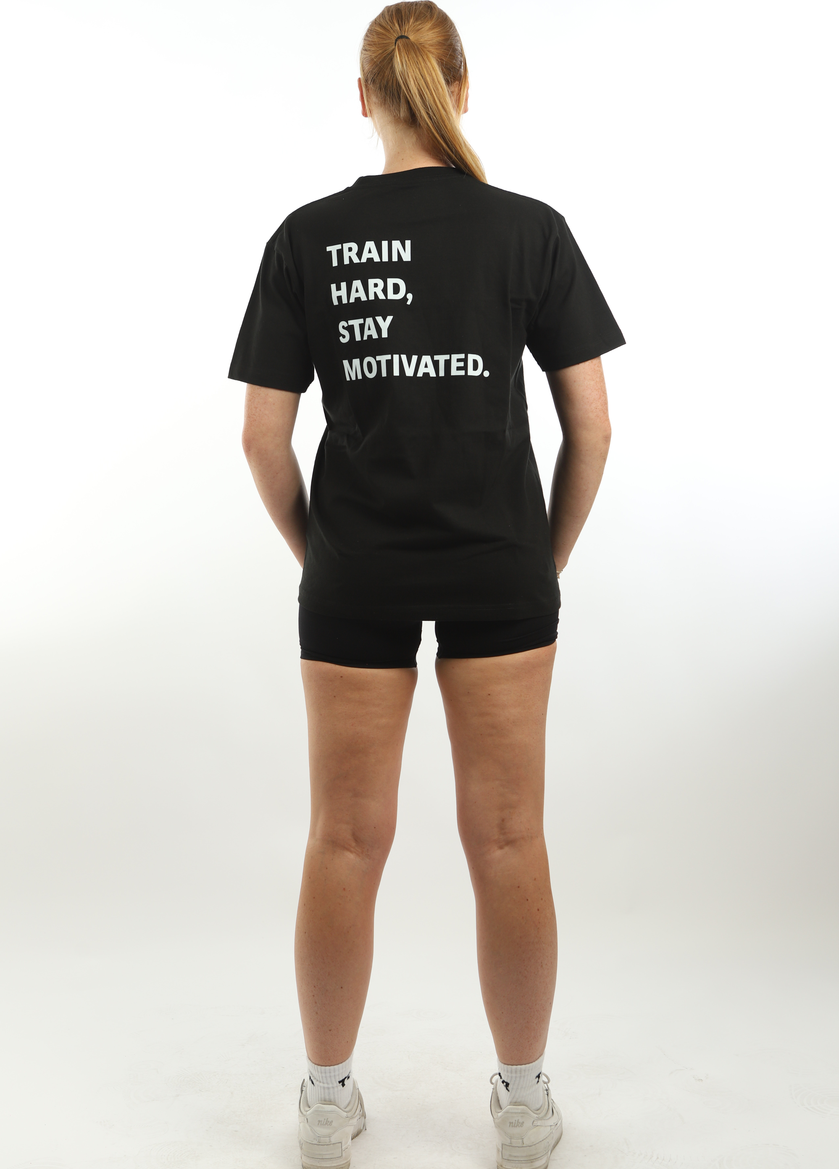 Oversized T-Shirt Black TRAIN HARD, STAY MOTIVATED.