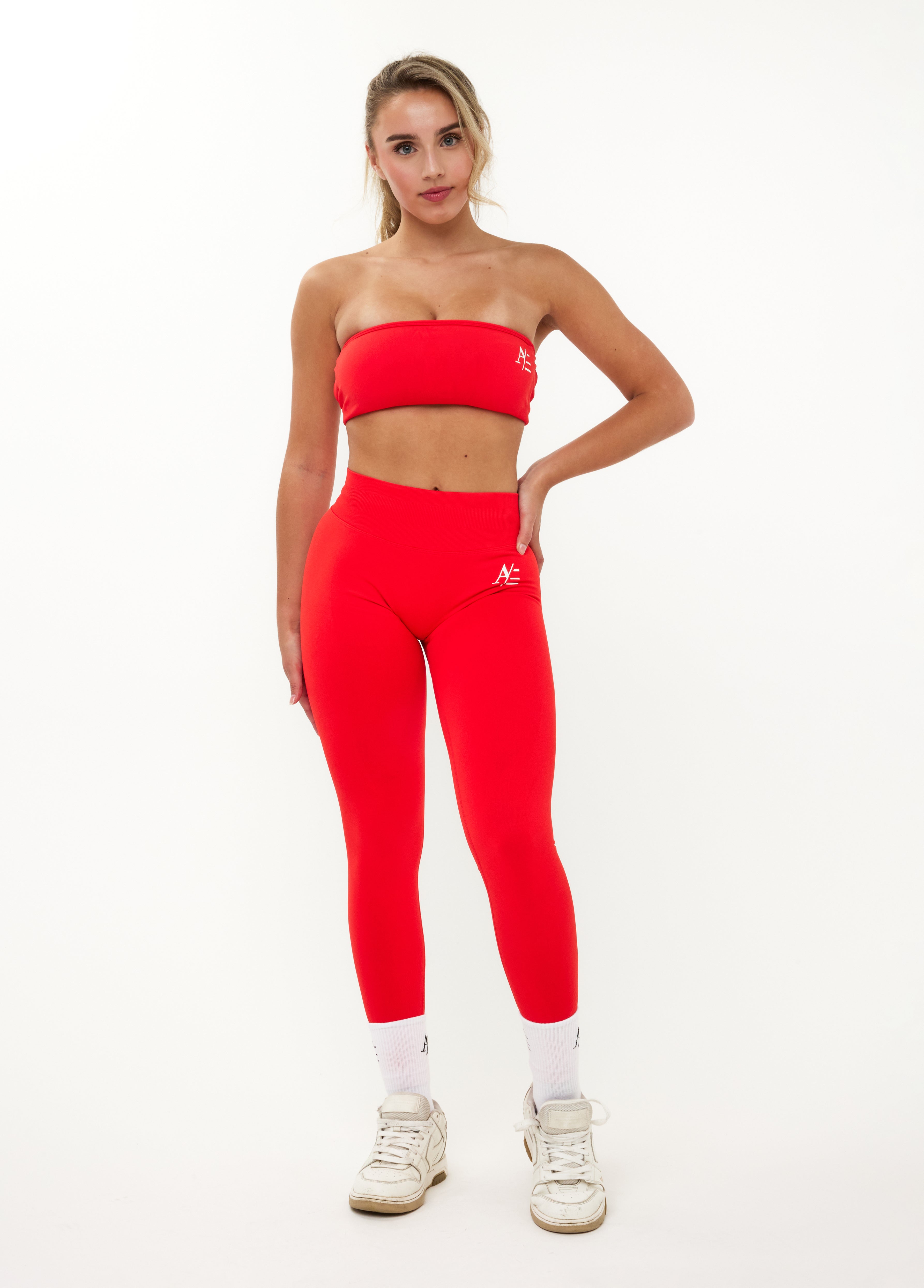 Sportleggings Eldröd
