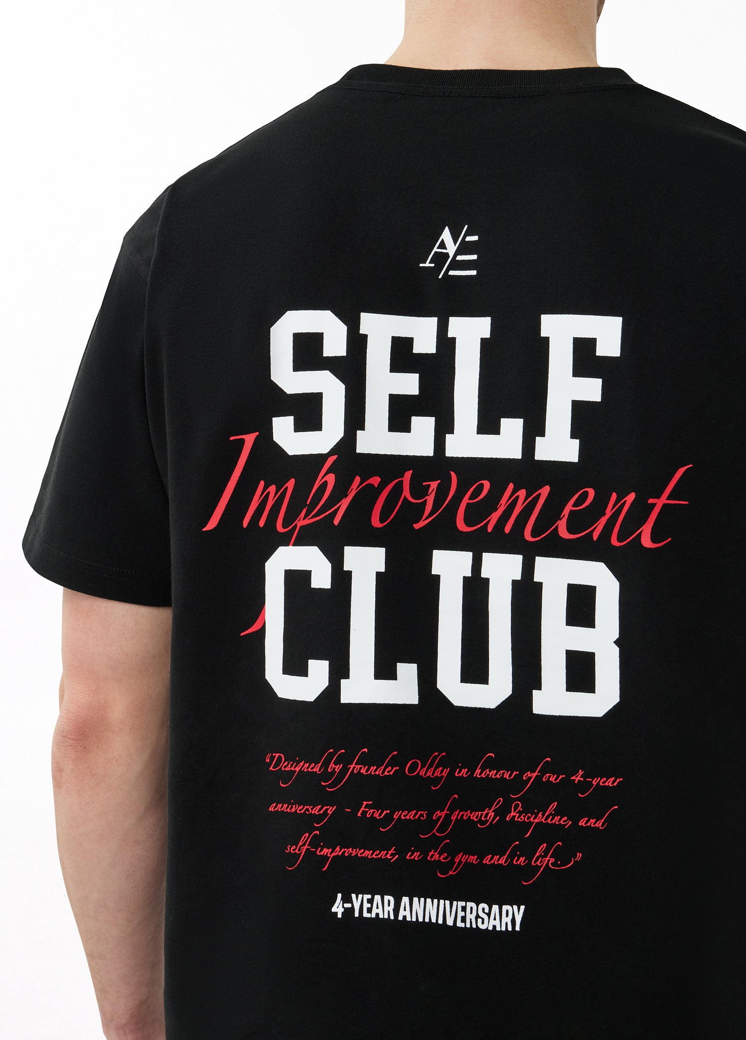 Oversized T Shirt Black Red 4 Year Anniversary