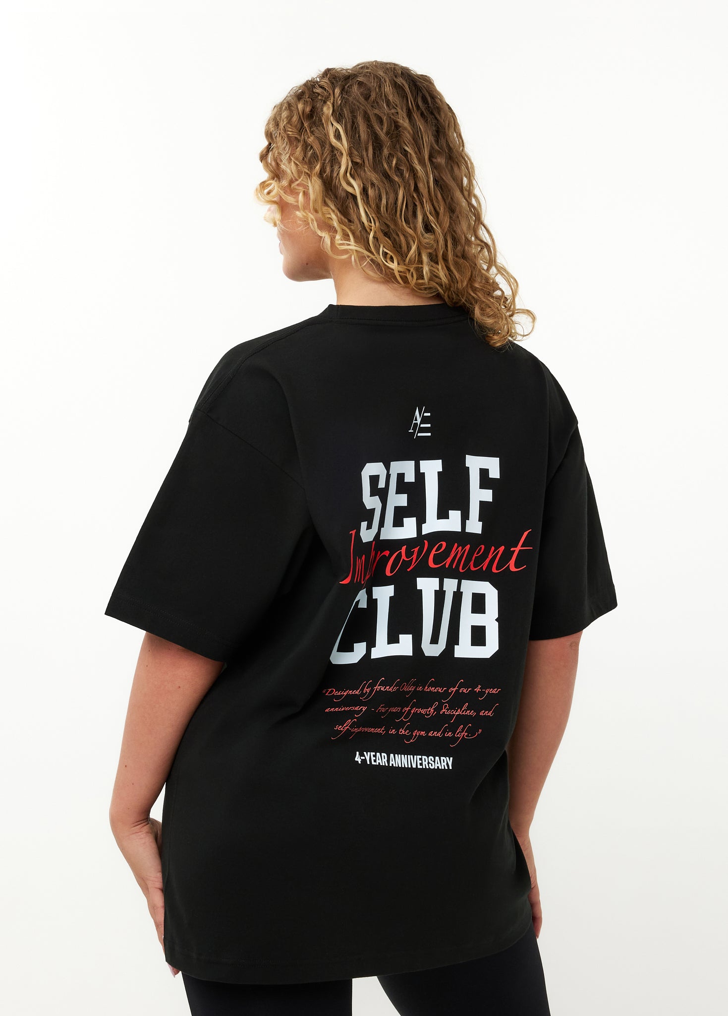 Oversized T Shirt Black Red 4 Year Anniversary