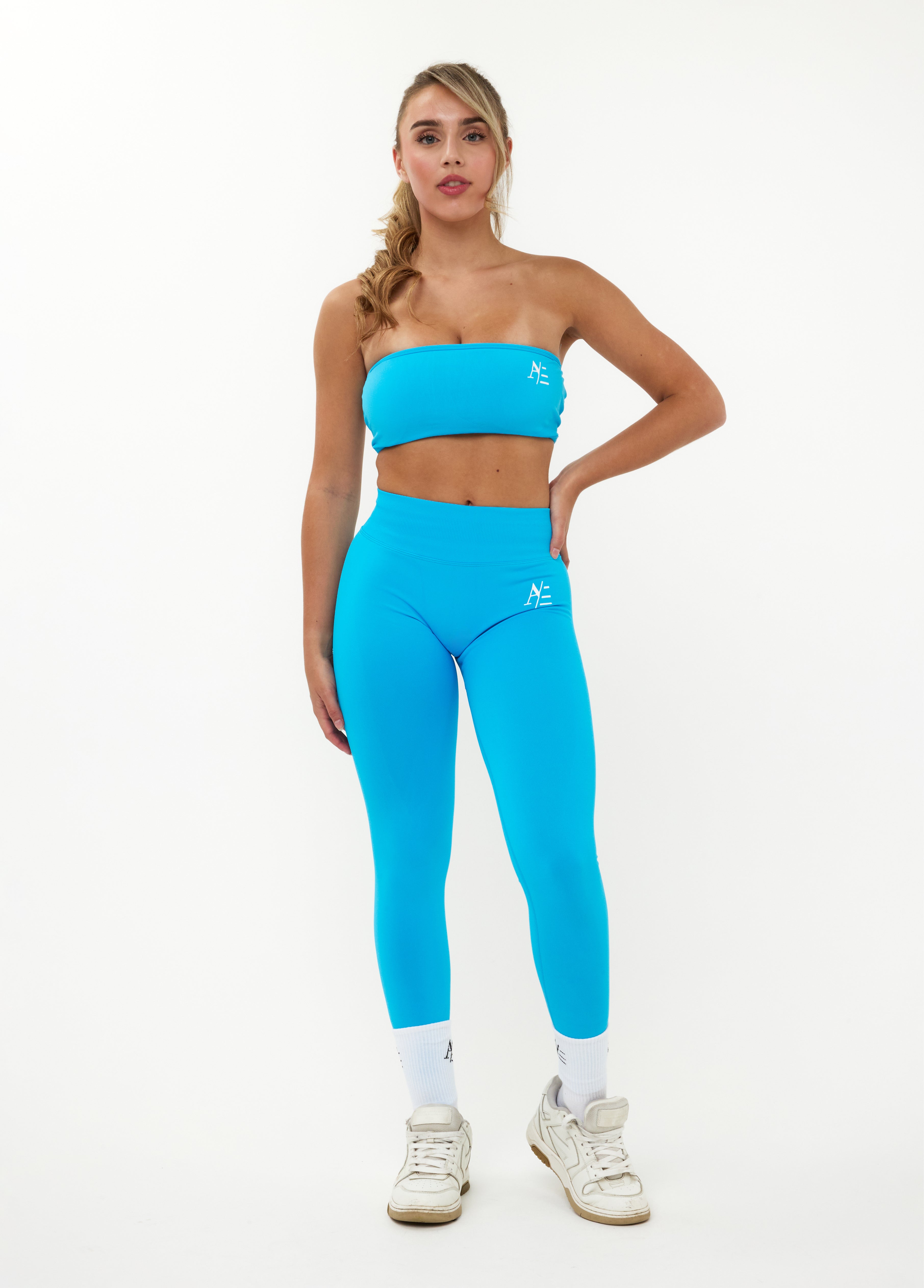 Bandeau Sport-BH Tropisk Blå