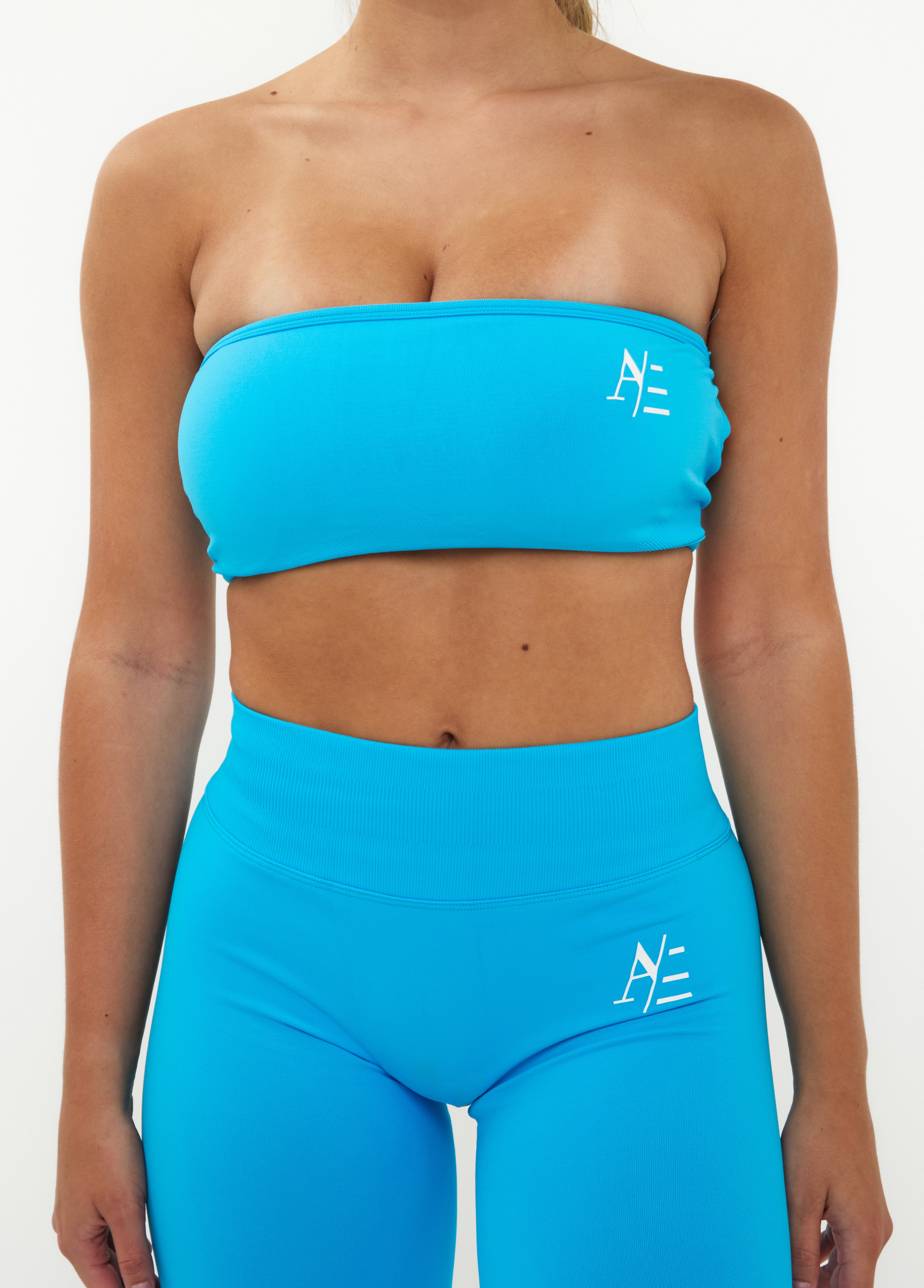 Bandeau Sport-BH Tropisk Blå