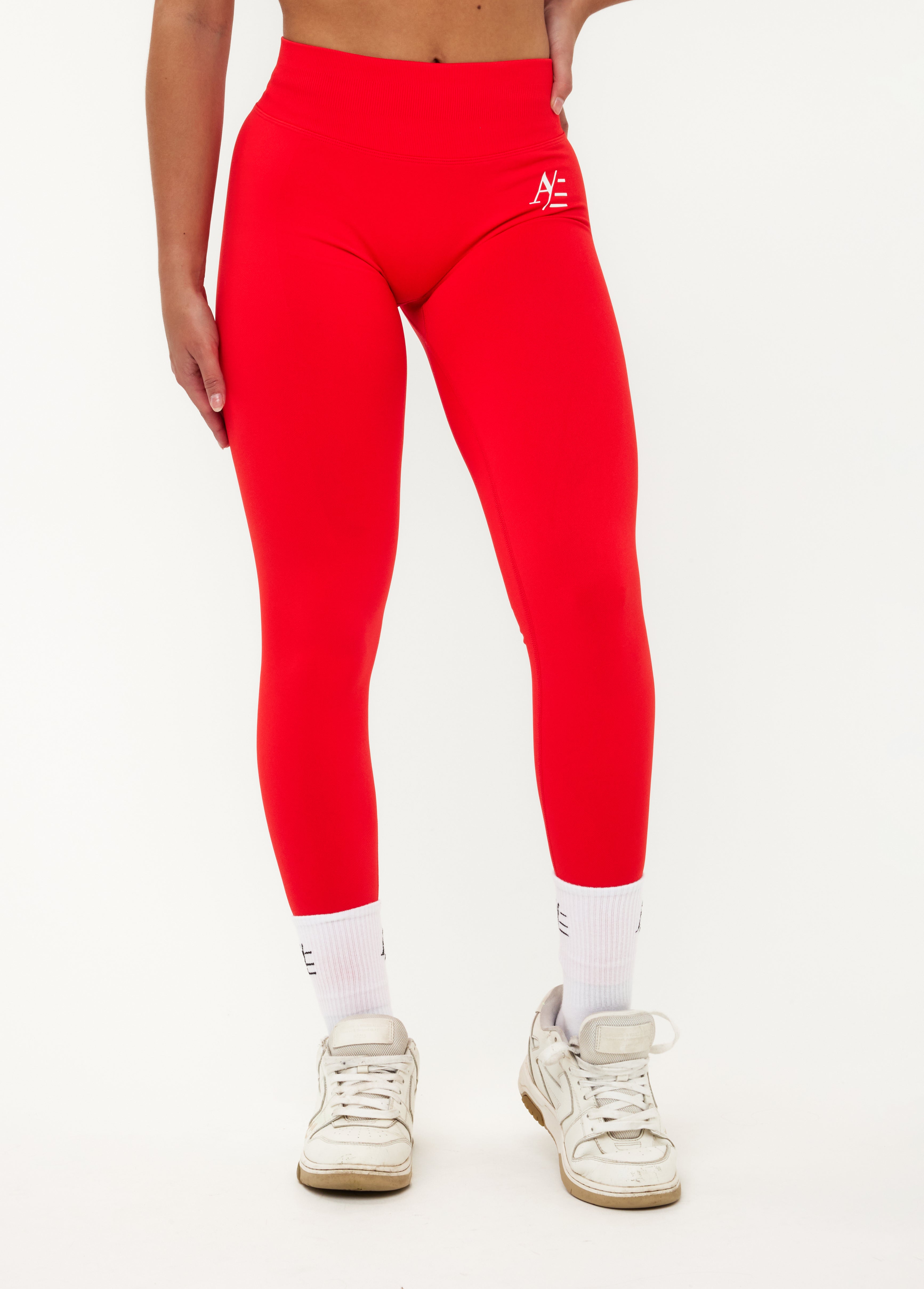 Sportleggings Eldröd
